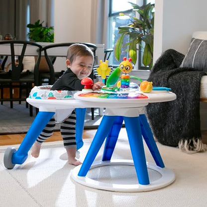 Baby Einstein Around We Grow 4-in-1 Walker and activity center with colorful toys and adjustable features for babies age 6 months and up.