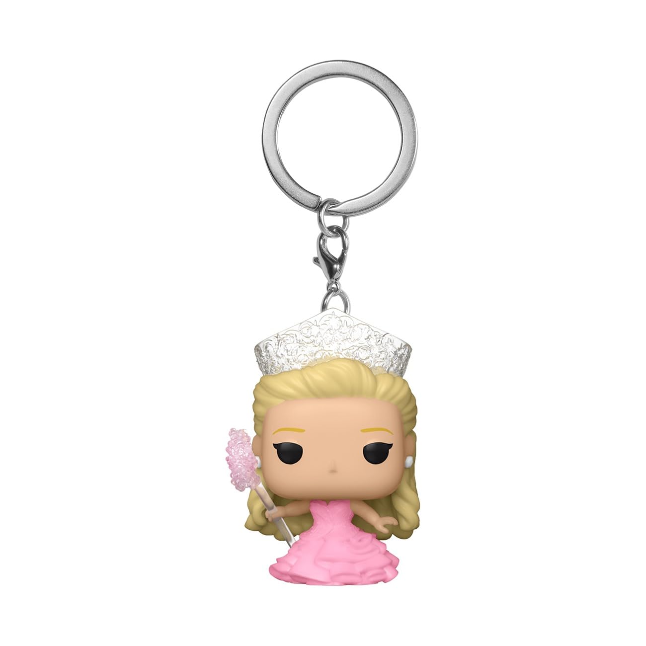 Funko Pop! keychain of Glinda from Wicked, featuring a collectable mini figure for backpack decor or gifts.