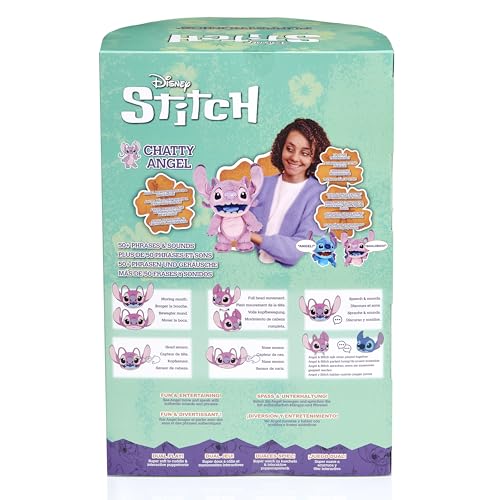 WOW! STUFF Disney Chatty Angel Deluxe , Puppetronic Angel, Puppet Animatronic, Over 50 Action and Sound Combinations , 30cm/12inches Height , Ages 6 to Adult, Pink