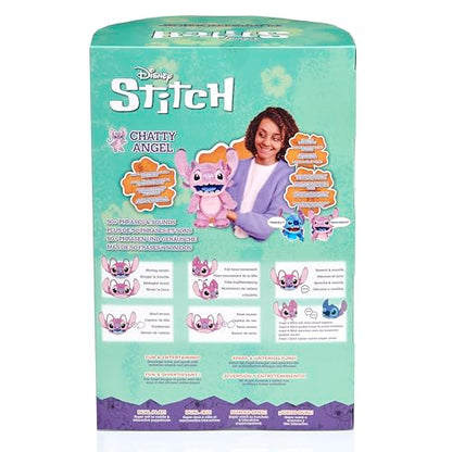 WOW! STUFF Disney Chatty Angel Deluxe , Puppetronic Angel, Puppet Animatronic, Over 50 Action and Sound Combinations , 30cm/12inches Height , Ages 6 to Adult, Pink