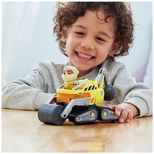 Paw Patrol: The Mighty Movie, Construction Toy Truck with Rubble Mighty Pups Action Figure, Lights and Sounds, Kids’ Toys for Boys and Girls 3+