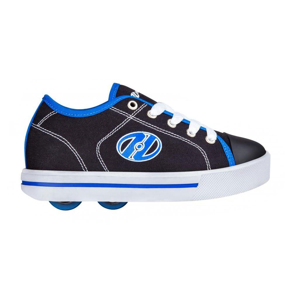 Heelys Boy's Classic X2 trainers in black, white, and snorkel blue with wheels, size 12 UK, designed for kids' skate shoes.