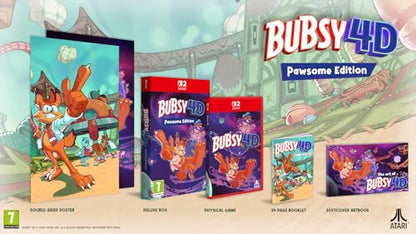 Atari Bubsy 4D Pawsome Edition video game for Nintendo Switch, featuring colorful character artwork on the game cover.