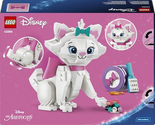 LEGO|Disney The Aristocats Adorable Marie - Toy Cat Animal Figure w/Accessories incl. a Textile Bow - DIY Bedroom Decor - Nostalgic Gift for 7+ Year Old Girls & Fans - 43286