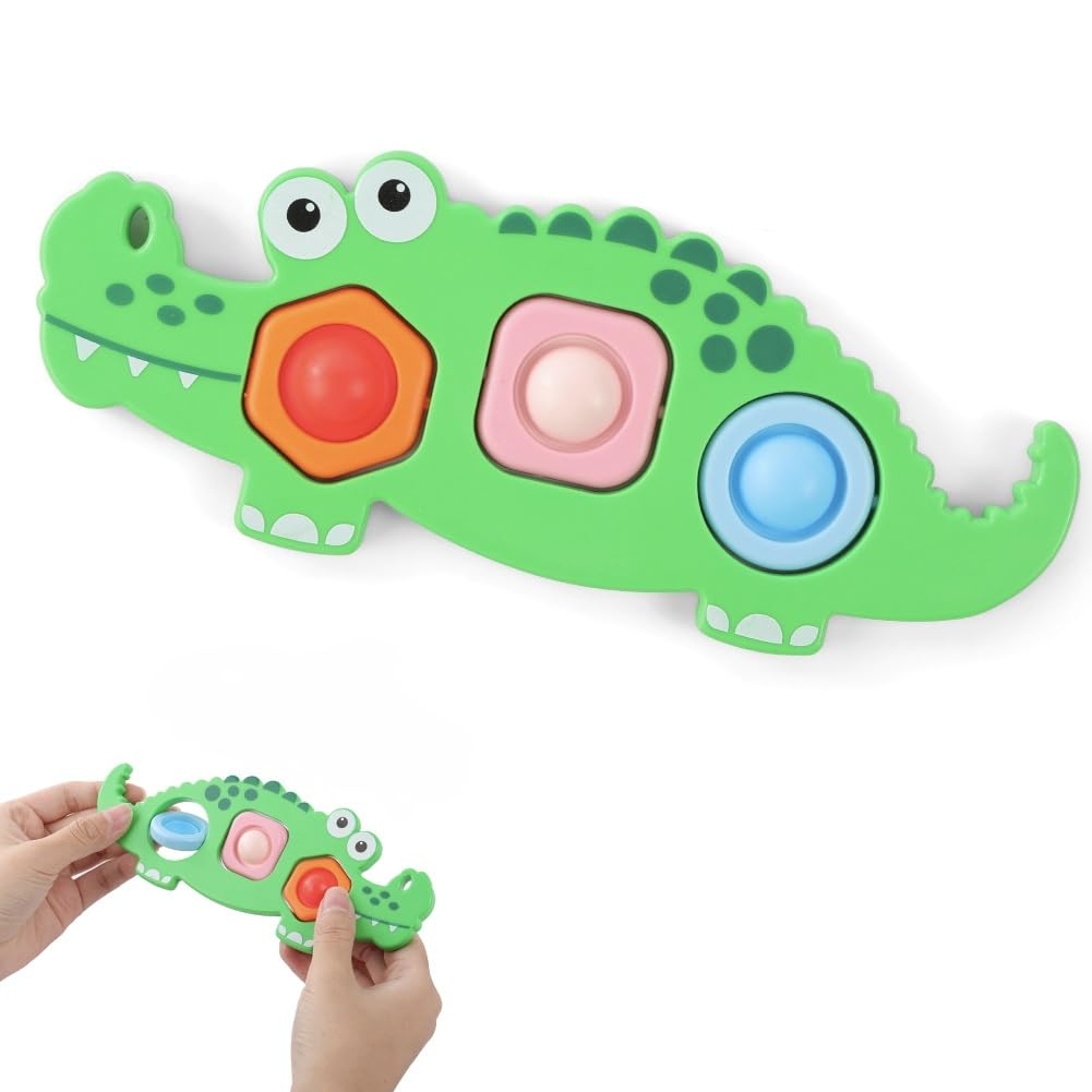 AYESY fidget popper sensory toy featuring airplane design, ideal for toddlers 12+ months, stress relief, and autism gift.