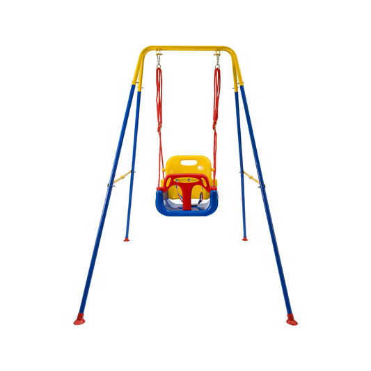 SUNNYNEST Toddler Swing Heavy-Duty Kid Swing with Safety Harness 158CM Folding Swing Set Outdoor Garden or Home Play Equipment Children Indoor Swings for 3-in-1 Toddler Swing Set (Blue)