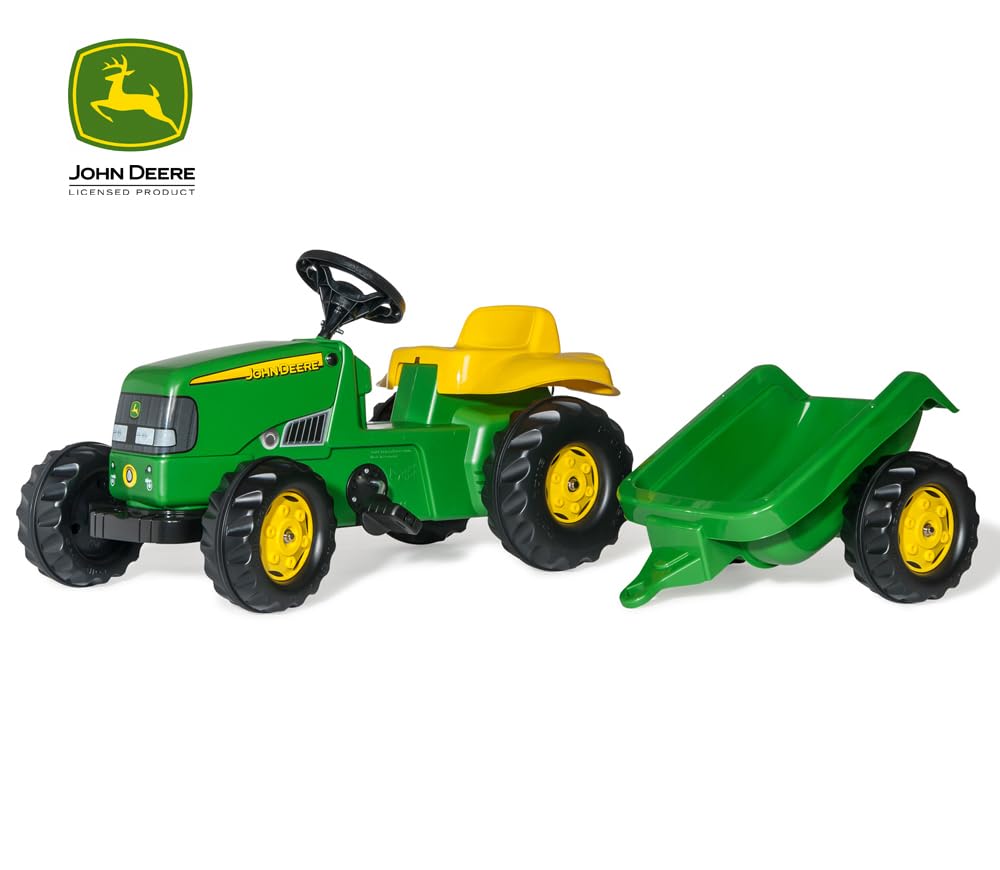 rolly toys | rollyKid John Deere Tractor with Trailer | 012190, Green