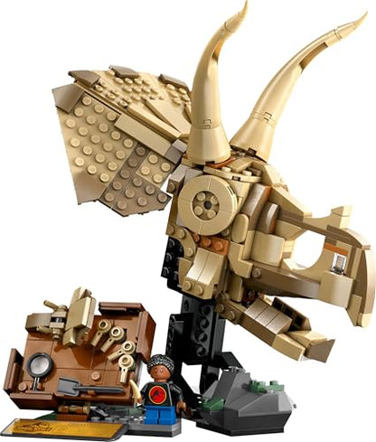 LEGO Jurassic World Dinosaur Fossils: Triceratops Skull Model, Dinosaur Toy for 9+ Year Old Boys & Girls, with Opening Jaw & Display Stand, Birthday Gift Idea 76969
