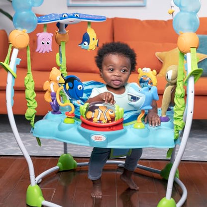 Bright Starts Disney Baby Finding Nemo Sea of Activities Jumper with 13 activities, lights, music, ocean sounds, adjustable height, 360° rotation