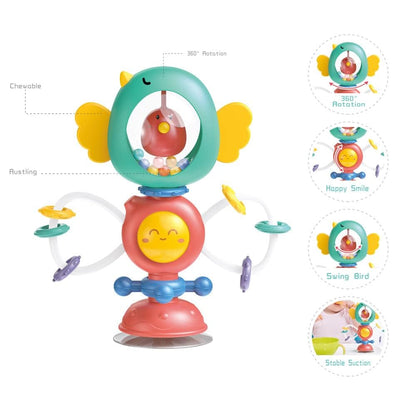iFunLong Baby Rattle Toys with Suction Cup - Interactive High Chair Activity Toy for 3 Months and Up - Baby Einstein Babies Toy for Sensory Play
