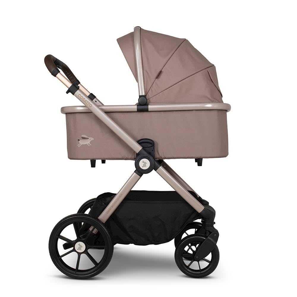 Cosatto Giggle 4 travel system with infant car seat, carrycot, pushchair, raincover, compact fold, suitable for 0-25kg, 4-year-old kids