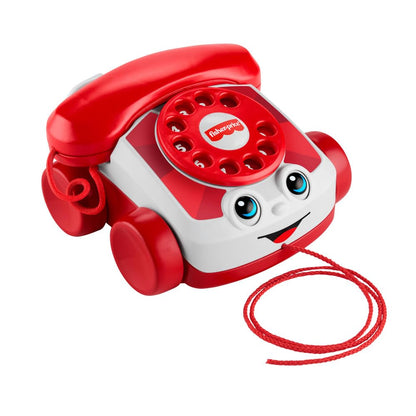 Fisher-Price Red Chatter Telephone toy for infants and toddlers, Mattel 80th Anniversary Edition pull-along activity for children aged 1+ years