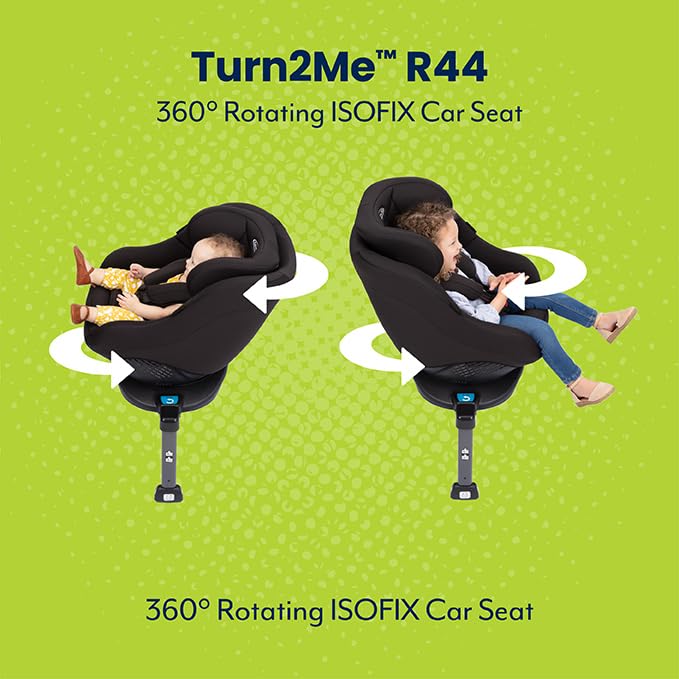 Graco Turn2Me Group 0+/1 ISOFIX 360° Rotating Car Seat, Rearward facing for longer from birth to approx. 4 years. Forward facing from approx. 1 to 4 years (9-18kg), Black fashion