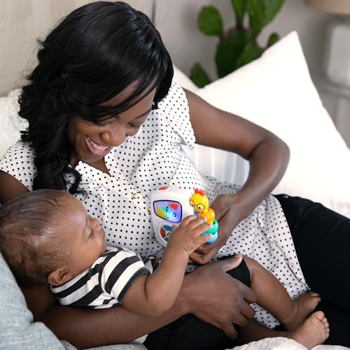 Baby Einstein Take Along Tunes musical toy with colorful lights, beads, and 10 melodies for babies ages 3 months and up.