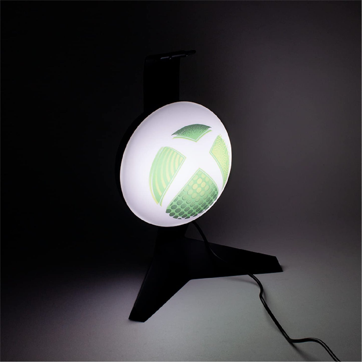 Paladone Xbox Light stand for headset, official merchandise, featuring a sleek black design with Xbox branding and a built-in LED light.