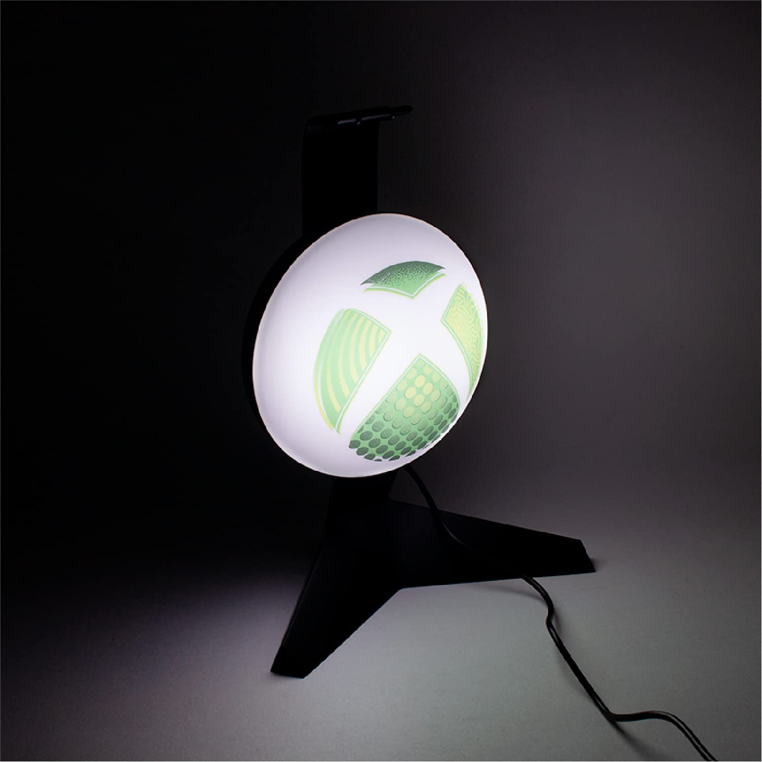 Paladone Xbox Light stand for headset, official merchandise, featuring a sleek black design with Xbox branding and a built-in LED light.