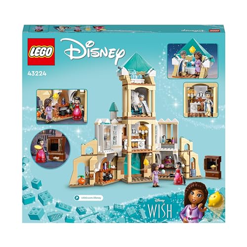 LEGO Disney Wish King Magnifico's Castle Buildable Toy from the Wish Movie with Asha, Dahlia and King Magnifico Mini-Dolls plus Star Figure, for 7 Plus Year Old Girls, Boys, Kids 43224