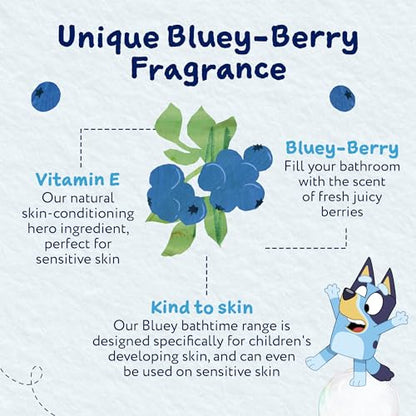 Childs Farm Bluey Berry Bubble Bath, Hair & Body Wash, and Body Moisturiser set for sensitive, dry skin in children and adults