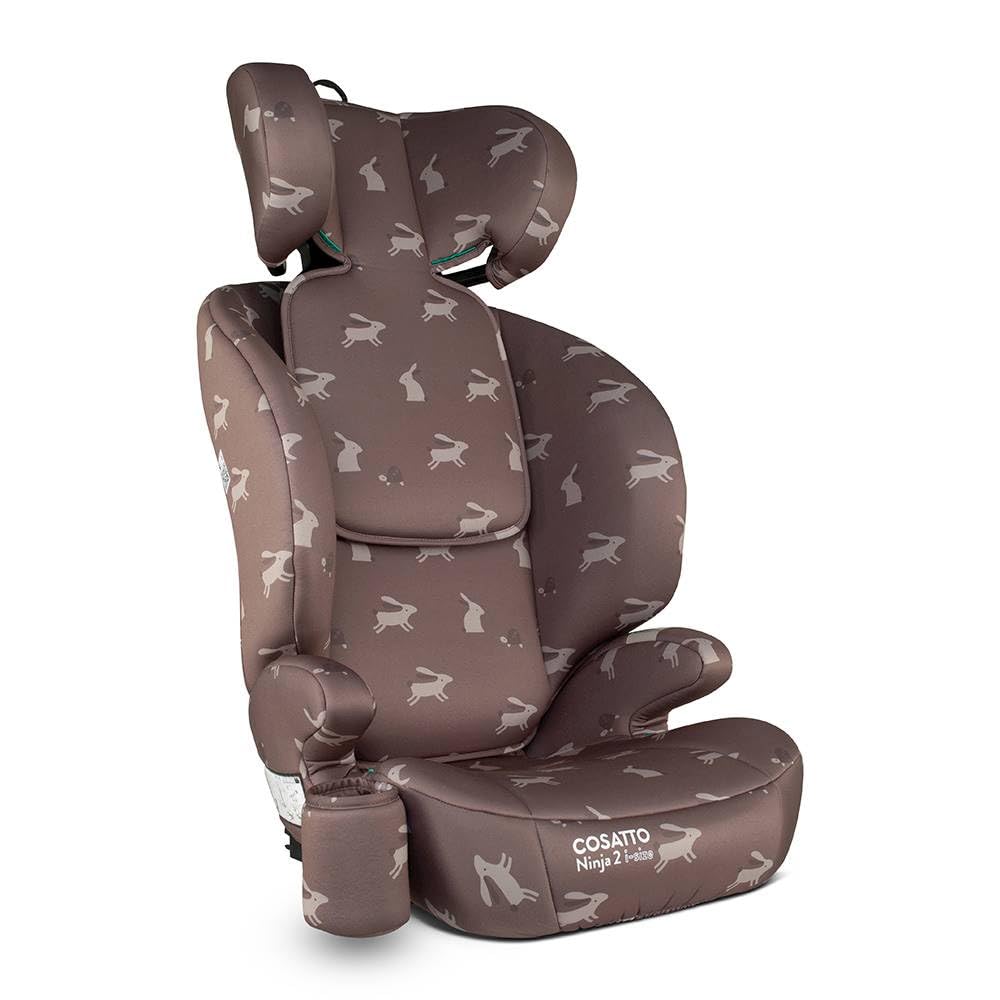 Cosatto Ninja 2 iSize high back booster car seat for children 4-12 years, with adjustable headrest and easy ISOFIX installation.