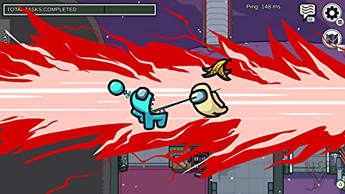 Among Us Crewmate Edition Nintendo Switch game cartridge with colorful spaceship-themed artwork on the label.