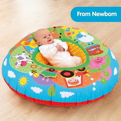 Galt Playnest, Farm - Baby Sit Me Up with Inflatable Ring, Head and Neck Support, 8 Sensory Activities,100cm Diameter and Machine Washable Cover - Easy Travel, Suitable from Birth - Ages 0 Months Plus