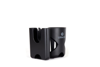 LittleLife Buggy And Pushchair Universal Cup & Phone Holder Adjustable Bottle Organiser for Stroller, Drink and Coffee Cup Holder with Phone Holder