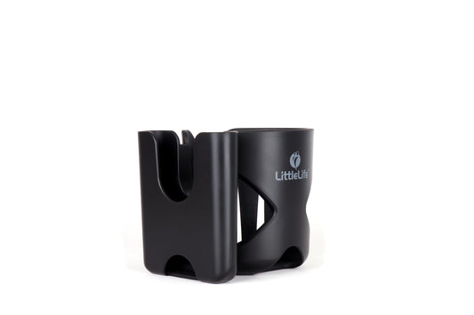 LittleLife Buggy And Pushchair Universal Cup & Phone Holder Adjustable Bottle Organiser for Stroller, Drink and Coffee Cup Holder with Phone Holder