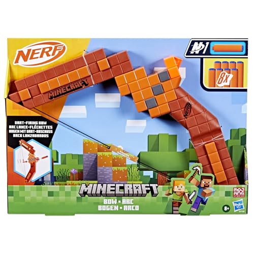 Nerf Minecraft Bow Dart Blaster, 8 Nerf N1 Darts