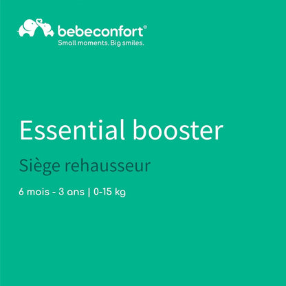 Bebeconfort Essential Booster, Booster Seat Dining Chair, Dining and Feeding Seat for Toddlers, Portable High Chair, High chair Seat, Lightweight, Easy to Clean, 6 months - 3 years, < 15kg, Warm Grey