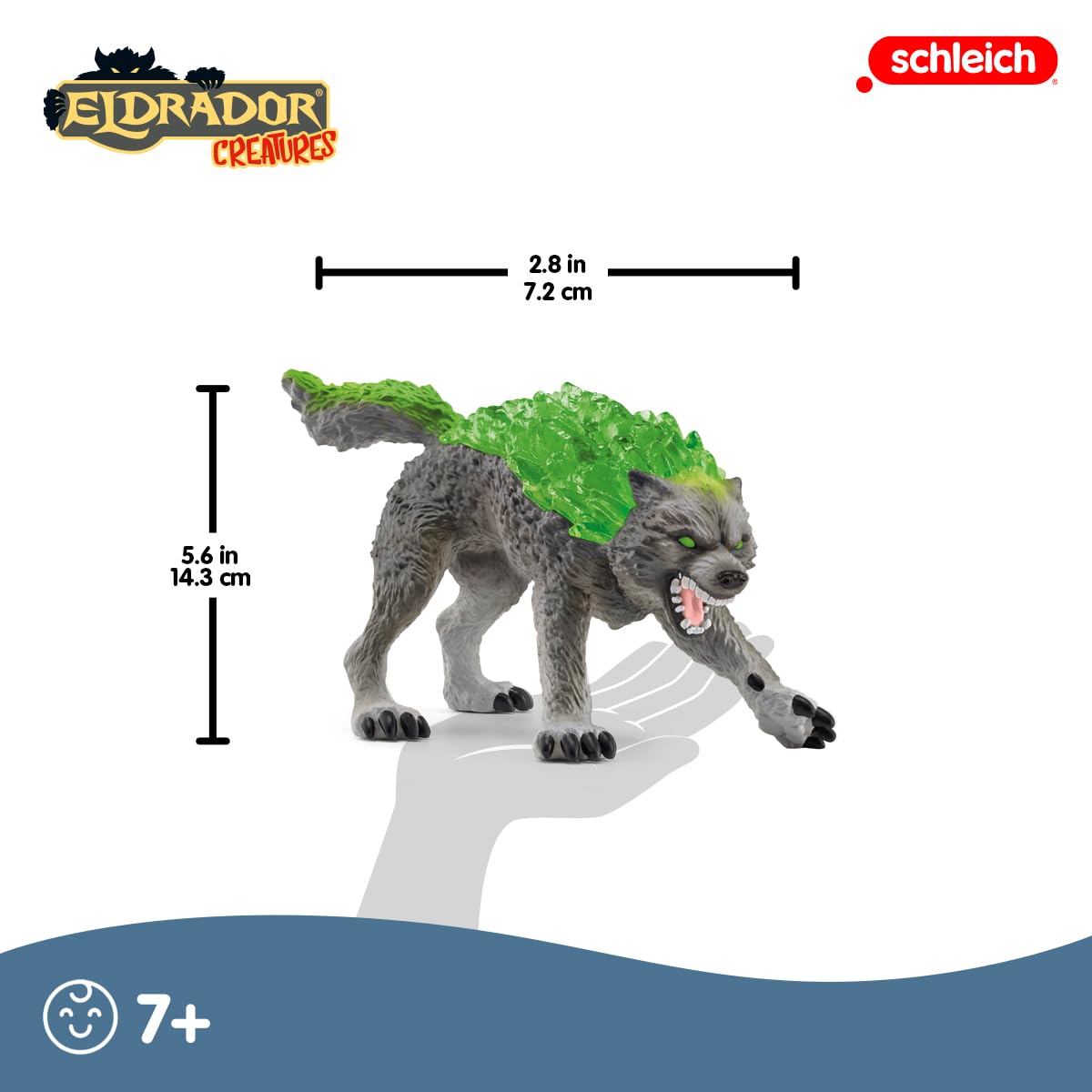 SCHLEICH Eldrador 70153 Granite Wolf - Realistic Fantasy Ferocious Eldrador Creatures Action Figure - Detailed Mythical Creature Wolf Figure - Play Time Imagination Gift for Boys Girls, Kids Ages 7+