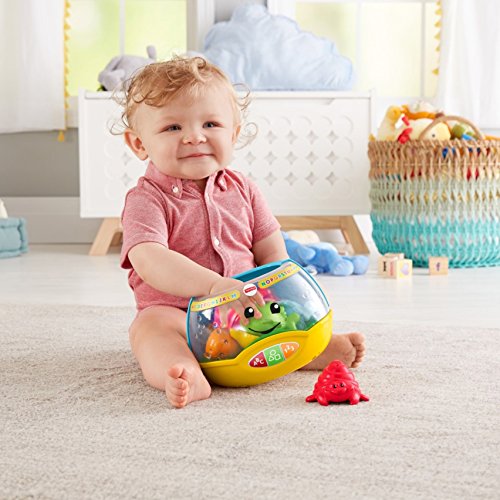 Fisher-Price Laugh & Learn Magical Lights Fishbowl toy with colorful lights and learning content for infants 6 months and older.