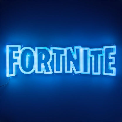 Paladone Fortnite logo LED neon wall light with power cord, ideal for gaming rooms, bedrooms, and home decor.