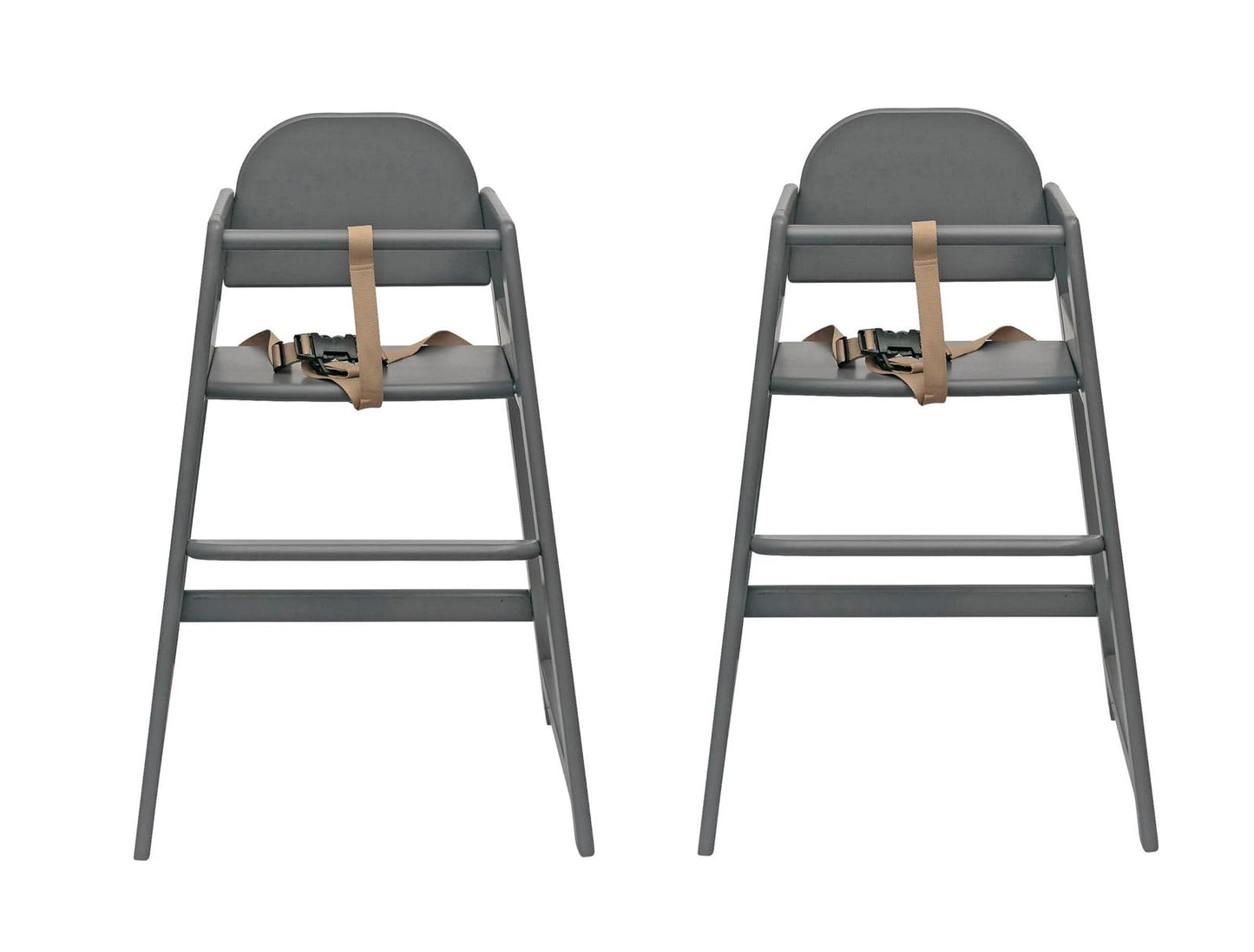 Safetots Two Pack of Simply Stackable Wooden High Chairs, Grey, Highchairs for Baby and Toddler, Stylish and Practical, Baby Highchairs for Your Home or Space Saving High Chairs for Restaurant