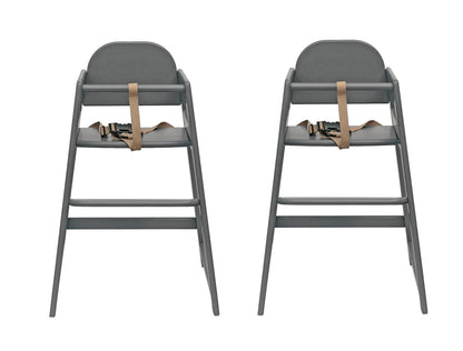 Safetots Two Pack of Simply Stackable Wooden High Chairs, Grey, Highchairs for Baby and Toddler, Stylish and Practical, Baby Highchairs for Your Home or Space Saving High Chairs for Restaurant