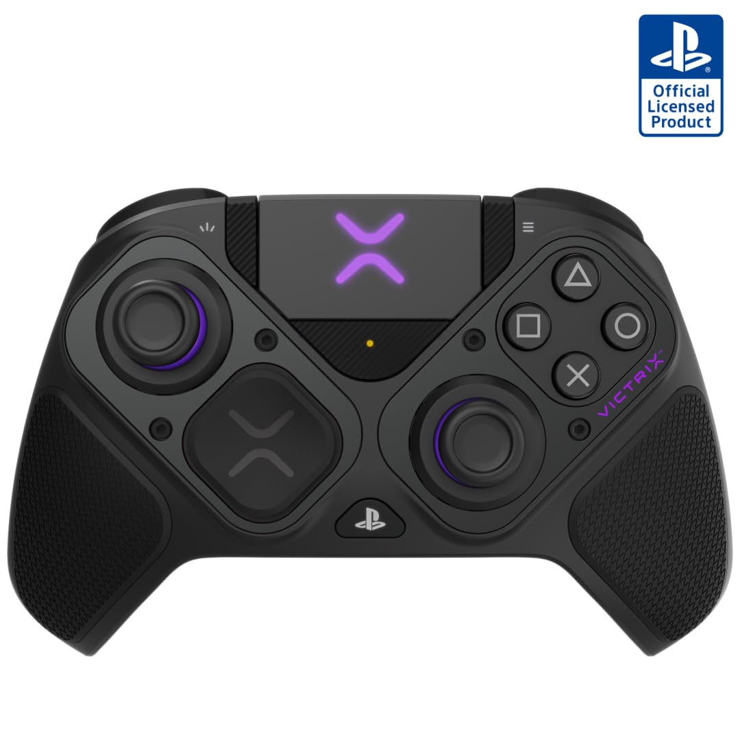Wireless PDP Victrix ProCon BFG controller for PS5, PS4, and PC with ergonomic design and multiple button options.