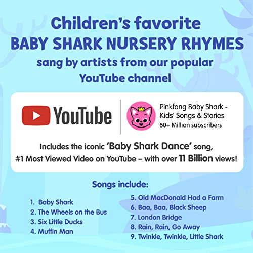 Baby Shark Nursery Rhymes 10 Button Sound Book, Pinkfong Baby Shark Children's Early Learning Books, Interactive Learning Books for Toddlers, Learning & Education Toys, Baby Shark Gifts for Kids