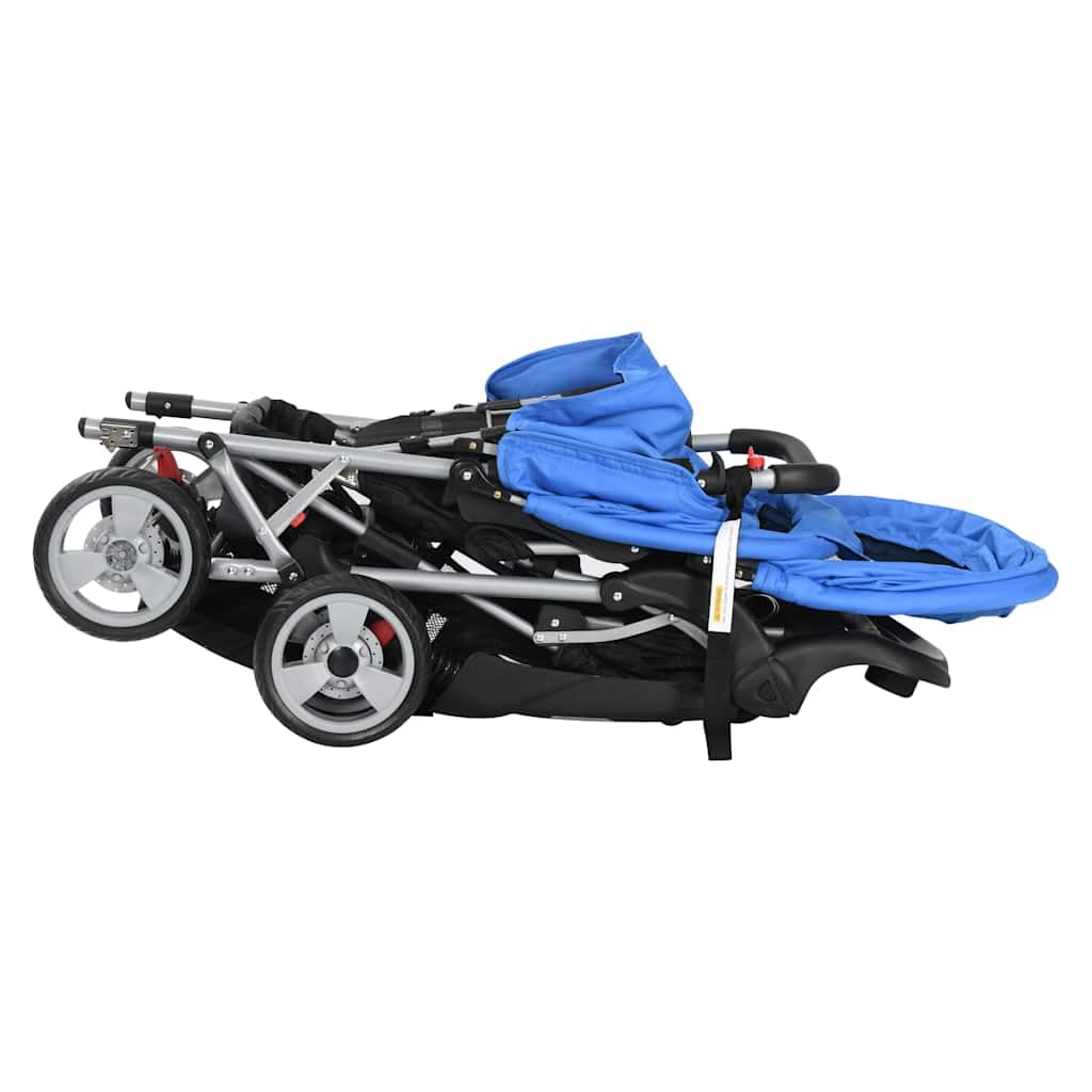 vidaXL Double Pushchair Steel Twin Pushchair Buggy Twin Buggy