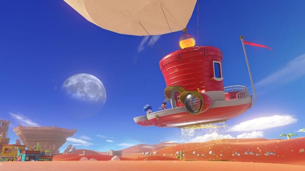 Nintendo Super Mario Odyssey game case with colorful cover art featuring Mario in a vibrant, adventure-filled scene.