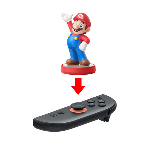 Nintendo Joy-Con controllers, a pair in light blue and light red, with buttons and joysticks visible.