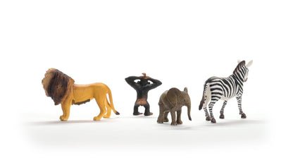 SCHLEICH Wild Life - 4PK Africa Starter Playset - Includes Zebra, Monkey, Elephant and Lion Toy Figures - Safari Figurines for Kids Ages 3+ | 42721