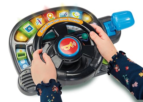 VTech 3-in-1 Mow and Grow Tractor, Ride-On Tractor, Push-Along Mower, Includes Driver Panel, Imaginative Play, Sound Effects, Interactive Play Suitable for Ages 12, 18, 24 Months, English Version