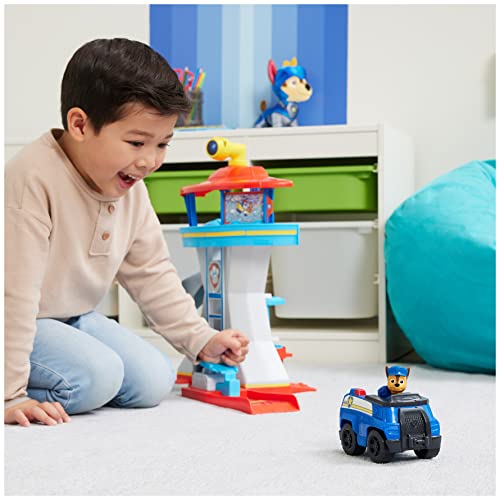 Paw Patrol Lookout Tower Playset with Toy Car Launcher, 2 Chase Action Figures, Chase’s Police Cruiser and Accessories, Kids’ Toys for Ages 3 and up