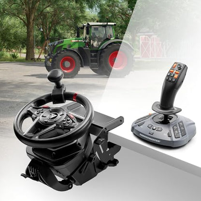 Thrustmaster SimTask FarmStick multifunctional farming joystick for PS5 and PC, featuring multiple control buttons and ergonomic design.