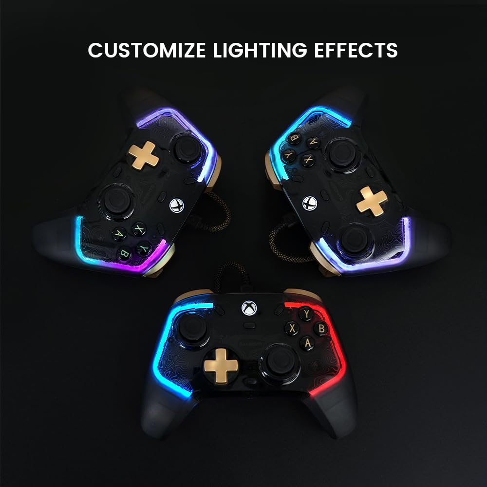 GameSir Kaleid Flux wired Xbox controller with RGB lighting, Hall Effect joystick, compatible with Xbox Series X|S, Xbox One, and Windows PC