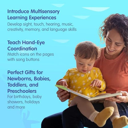 Pinkfong Baby Shark sing-along sound book with pink cover, featuring interactive buttons and colorful illustrations for toddlers.