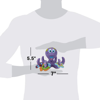 Nuby Octopus Floating Bath Toy - Sensory Development | 3 Rings Included | Colourful