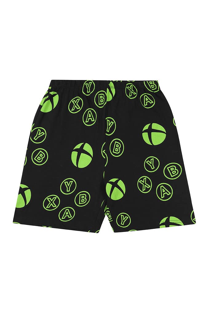 Xbox official men's and boys' matching gaming cotton pajama set in black for ages 6-7, featuring gaming-themed design.