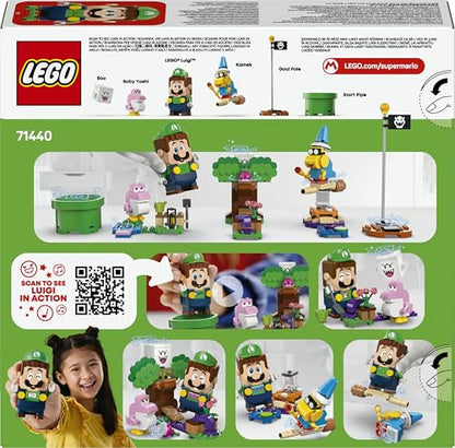 LEGO Super Mario Adventures set featuring LEGO Luigi, pink Baby Yoshi figure, garden playset for kids and gamers, perfect for ages 6+