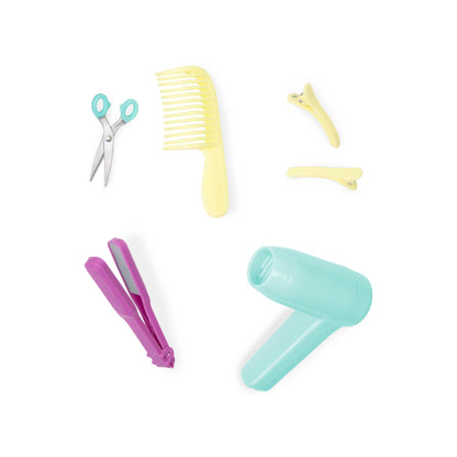 Our Generation - Sitting Pretty Salon Chair - Adjustable Salon Chair Playset - Hair Dryer & Styling Tools - 18-Inch Doll Accessories - Pretend Play - Toy for Kids 3 Years +