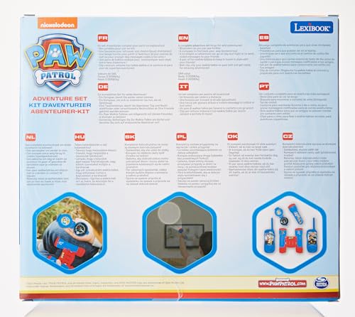 LEXIBOOK, Paw Patrol, Adventurer Set for Children, Walkie-Talkies 120m, Binoculars, Compass, Torchlight, Blue/Red, RPTW12PA